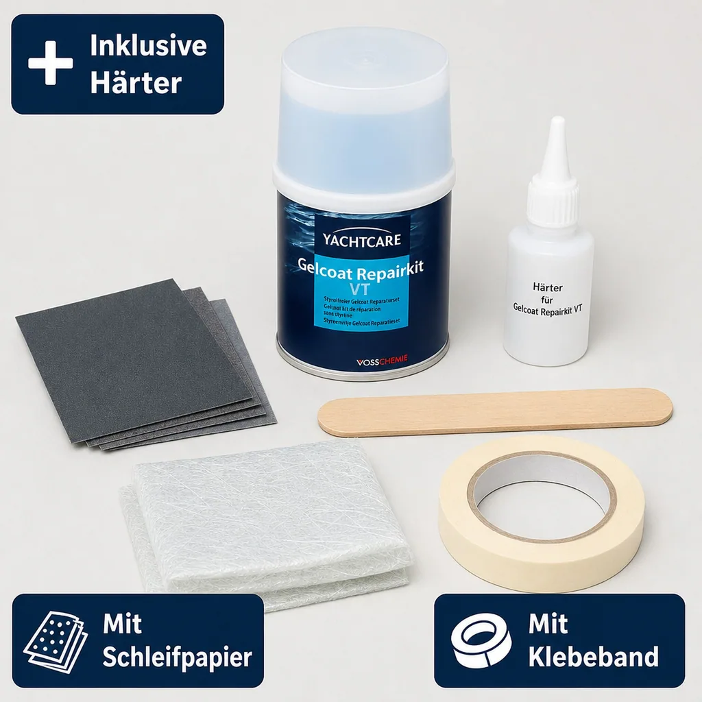 YACHTCARE Gelcoat VT Repair Kit RAL 9010 reinweiß 200 g