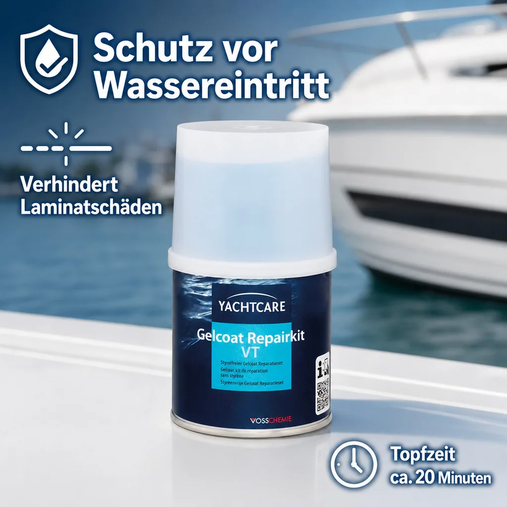 YACHTCARE Gelcoat VT Repair Kit RAL 9010 reinweiß 200 g