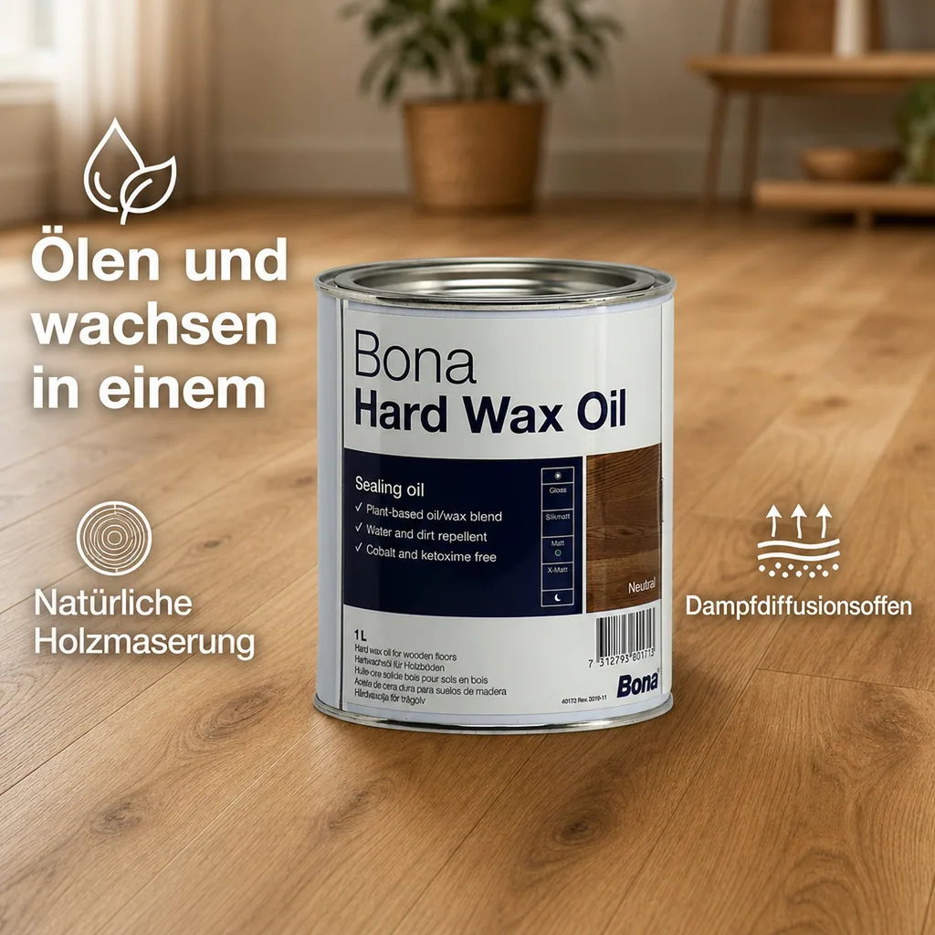 BONA Hardwax Oil matt 1 Liter für Holzböden im Innenbereich