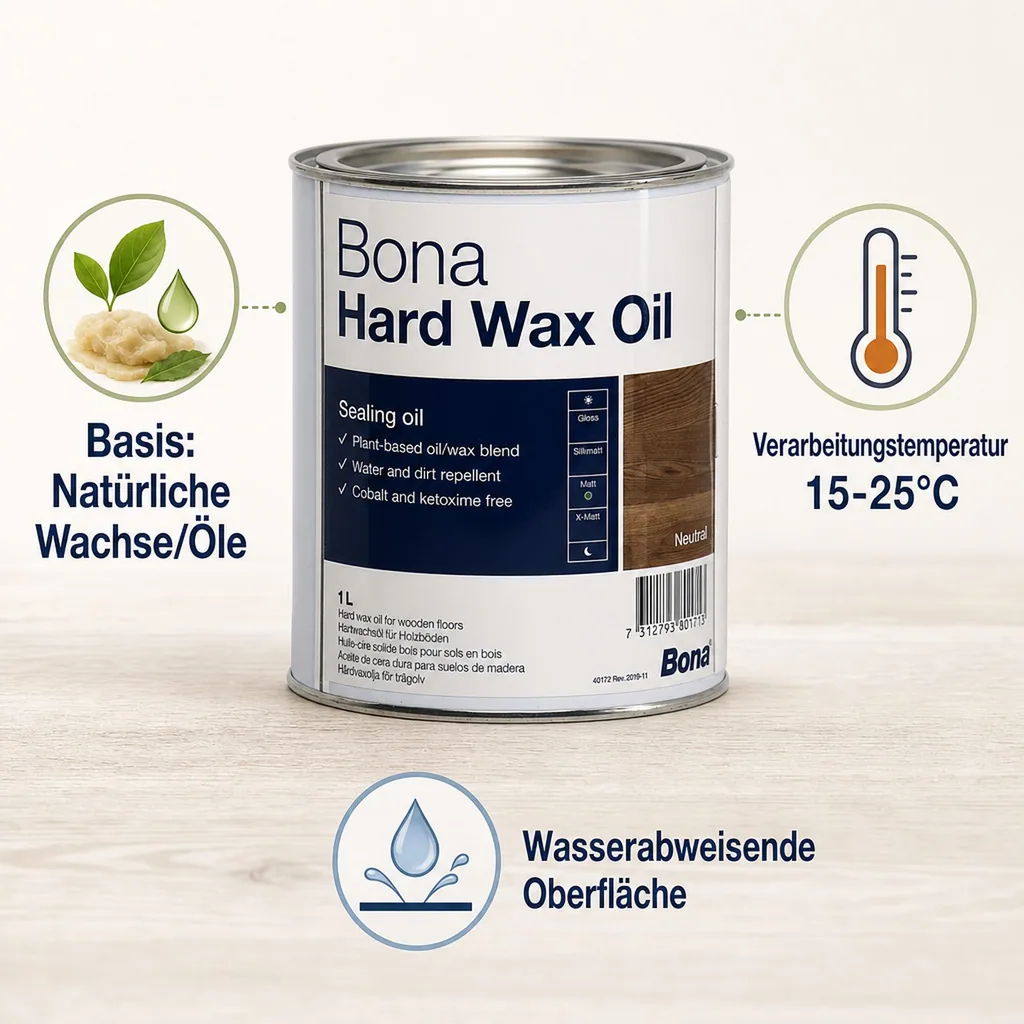 BONA Hardwax Oil matt 1 Liter für Holzböden im Innenbereich