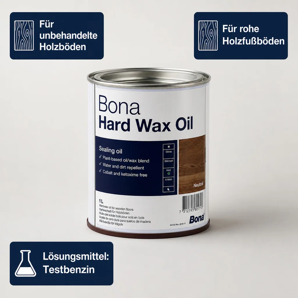 BONA Hardwax Oil matt 1 Liter für Holzböden im Innenbereich
