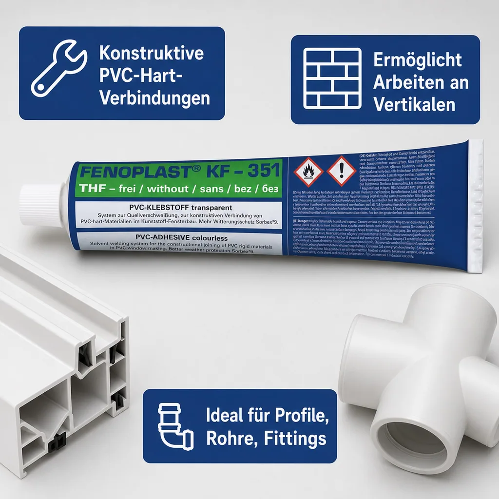 FENOPLAST KF-351 transparent 180 g/200 ml Quellschweißmittel für PVC Hart