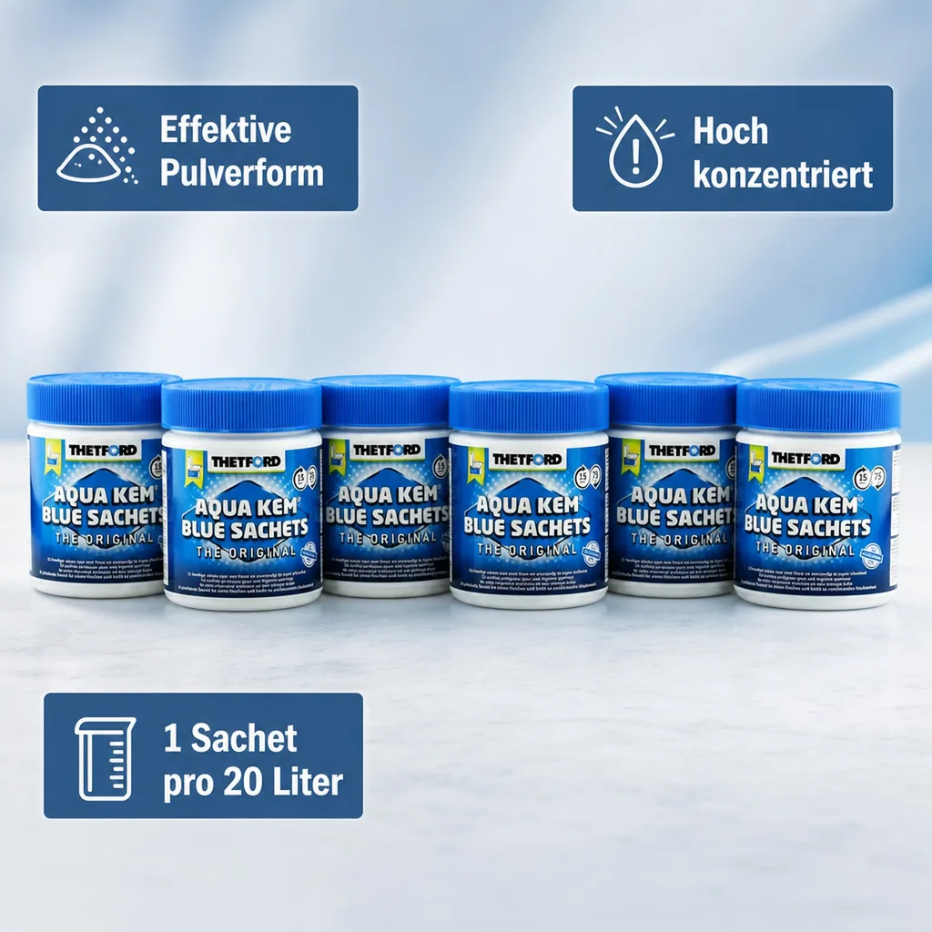 THETFORD Aqua Kem Blue Sachets Behälter á 15 Beutel = 6 Dosen