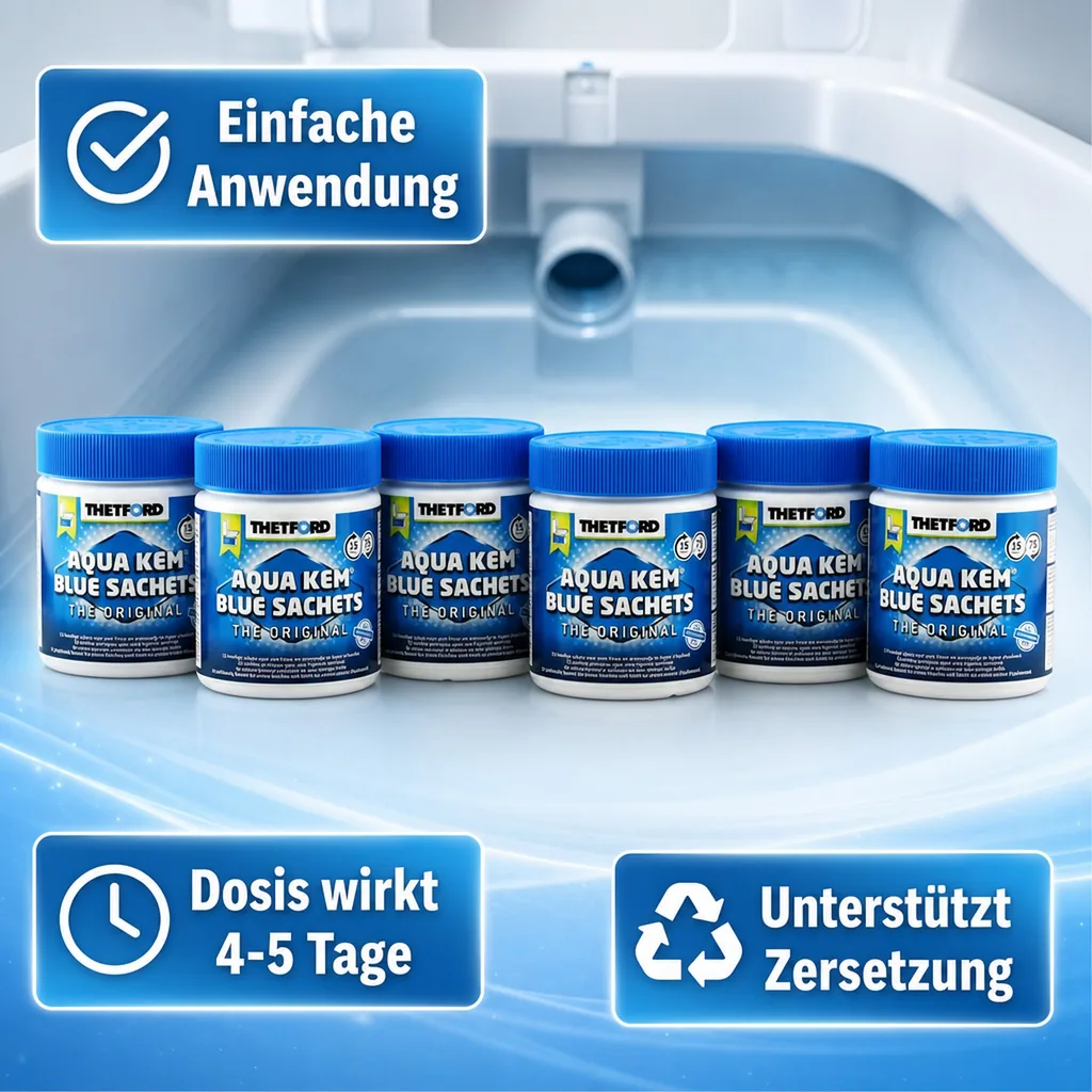 THETFORD Aqua Kem Blue Sachets Behälter á 15 Beutel = 6 Dosen