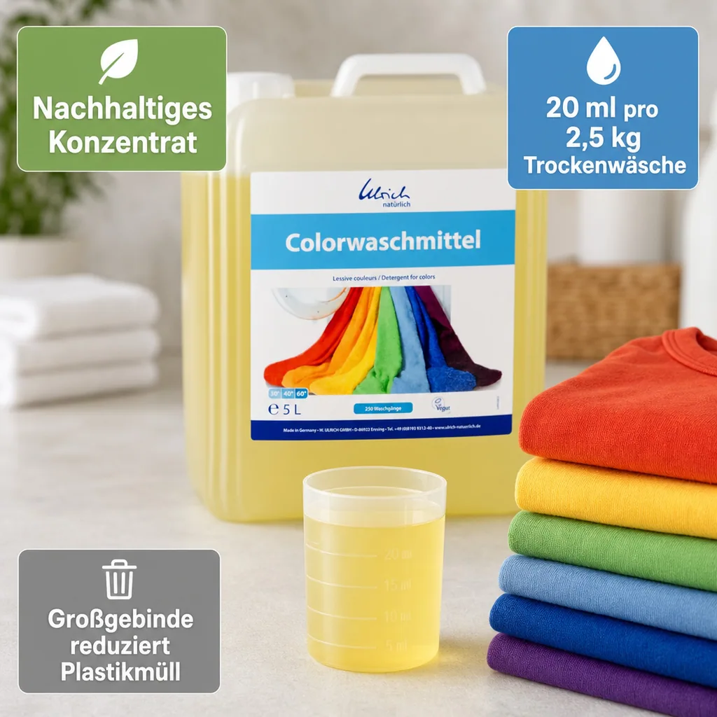 ULRICH natürlich Waschmittel Color 5 Liter flüssig NCP-vegan zertifiziert