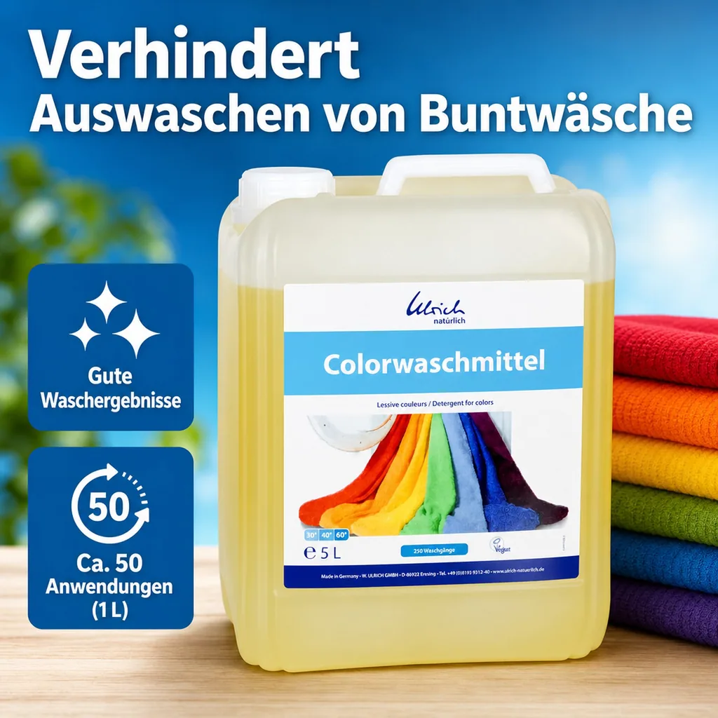 ULRICH natürlich Waschmittel Color 5 Liter flüssig NCP-vegan zertifiziert