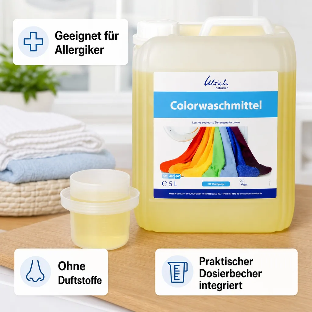 ULRICH natürlich Waschmittel Color 5 Liter flüssig NCP-vegan zertifiziert