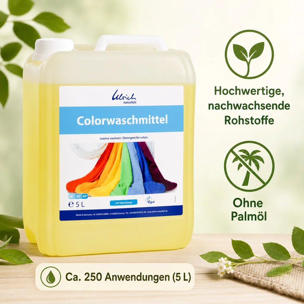 ULRICH natürlich Waschmittel Color 5 Liter flüssig NCP-vegan zertifiziert