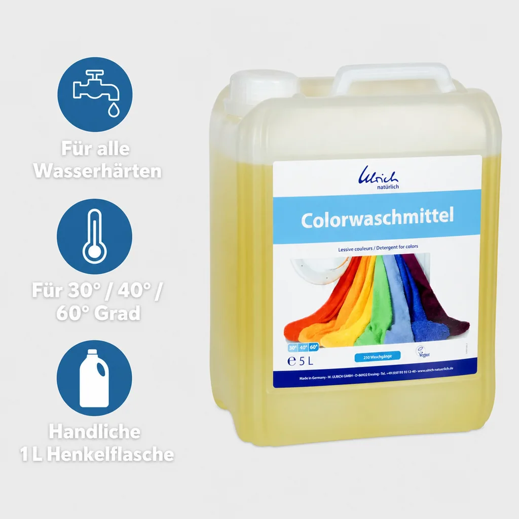 ULRICH natürlich Waschmittel Color 5 Liter flüssig NCP-vegan zertifiziert