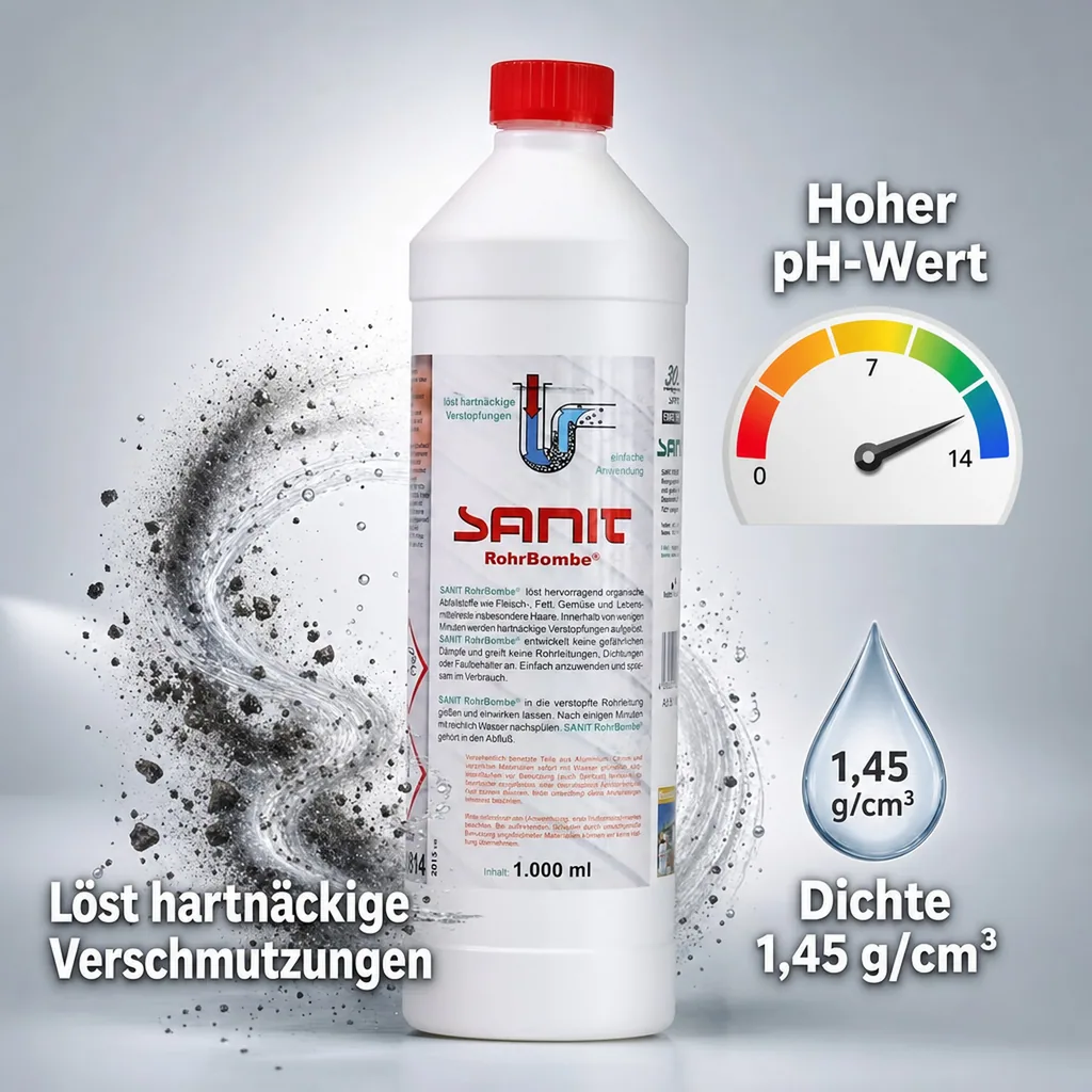 SANIT Rohrbombe flüssig 1 Liter Rohrreiniger