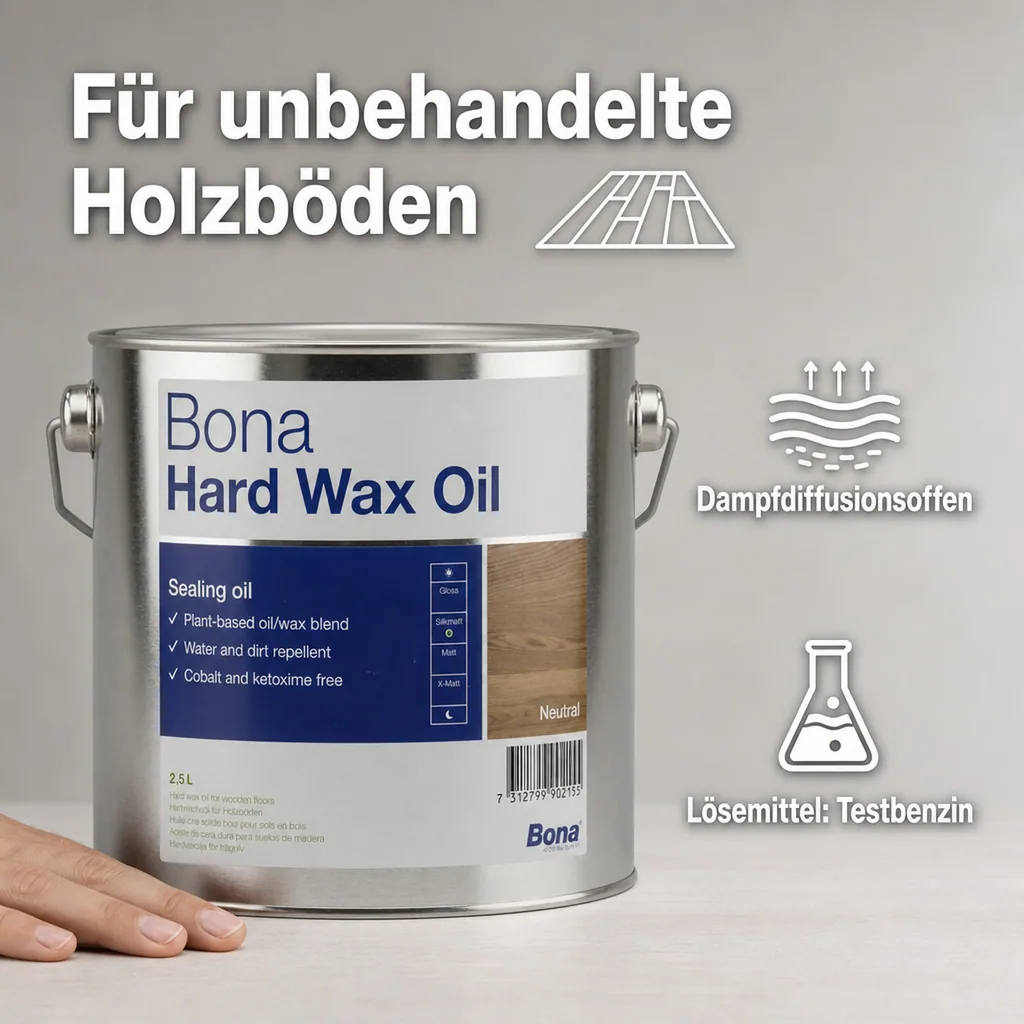 BONA Hardwax Oil extramatt 2,5 Liter für Holzböden im Innenbereich