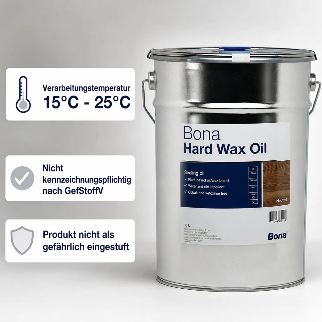 BONA Hardwax Oil extramatt 10 Liter für Holzböden im Innenbereich