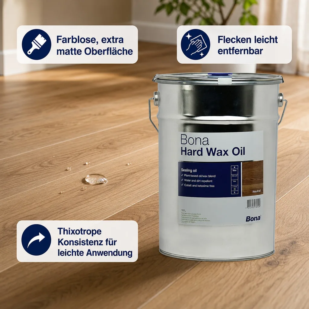 BONA Hardwax Oil extramatt 10 Liter für Holzböden im Innenbereich