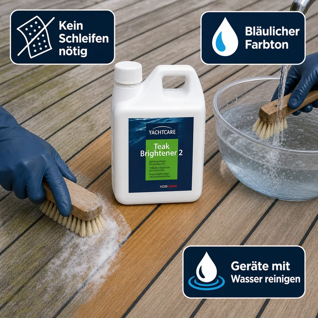 YACHTCARE Teak Brightener2 -1 Liter Reiniger & Aufheller