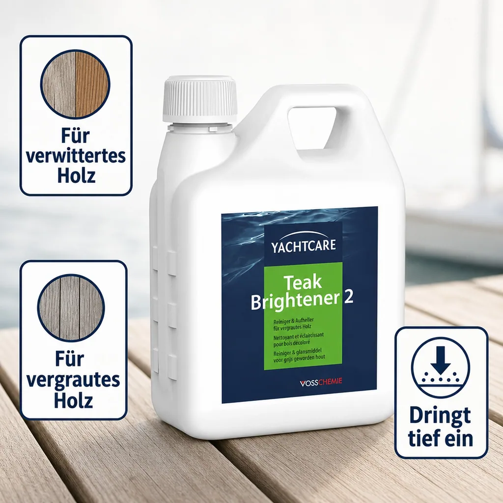 YACHTCARE Teak Brightener2 -1 Liter Reiniger & Aufheller