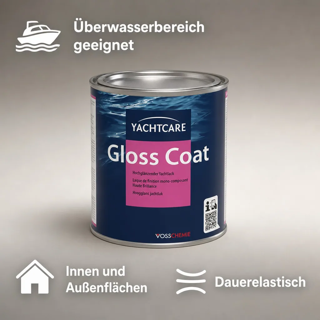 YACHTCARE Gloss Coat 750 ml weiß hochglänzender Yachtlack
