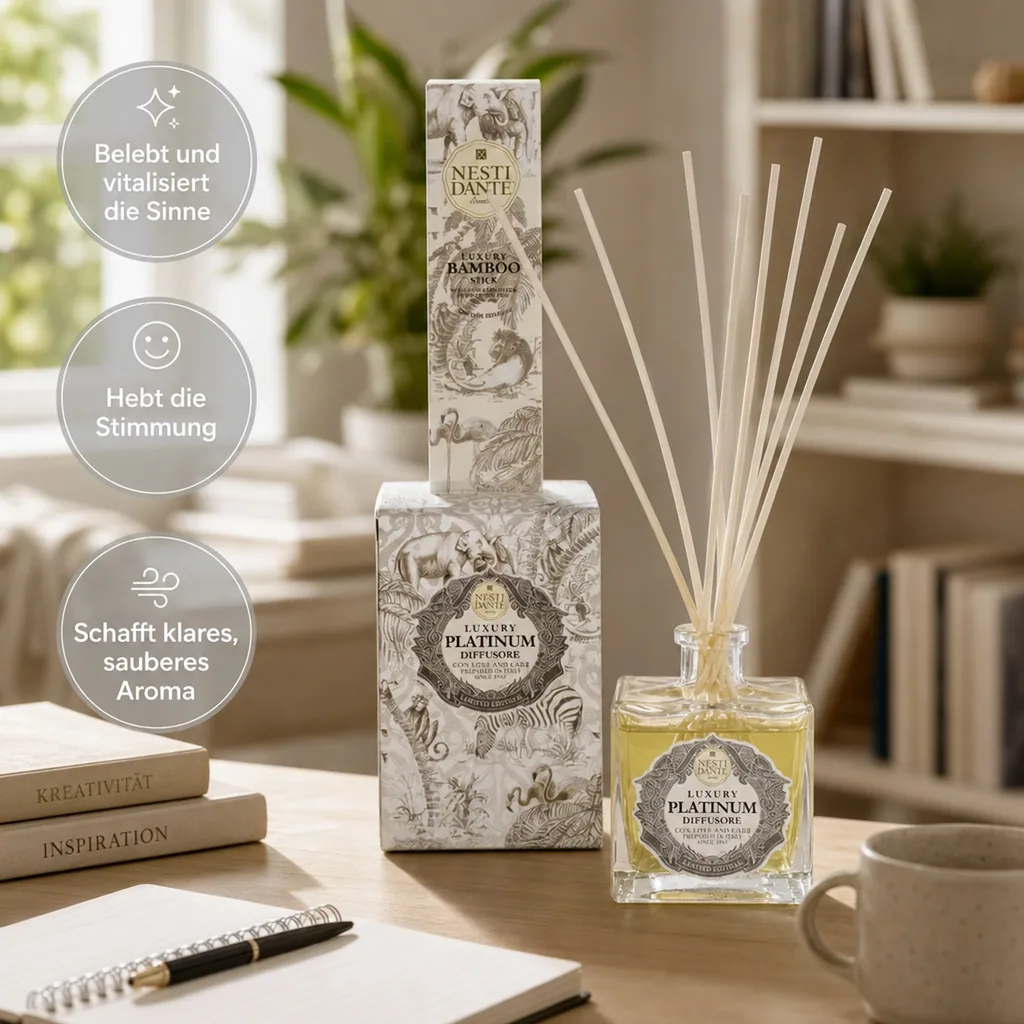 NESTI DANTE Luxury Room Diffuser Raumduft PLATINUM 500 ml incl. Bambusstäbchen