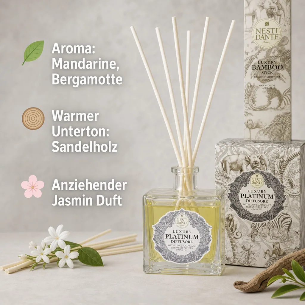 NESTI DANTE Luxury Room Diffuser Raumduft PLATINUM 500 ml incl. Bambusstäbchen
