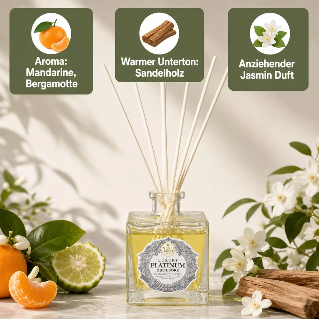 NESTI DANTE Luxury Room Diffuser Raumduft PLATINUM 500 ml incl. Bambusstäbchen