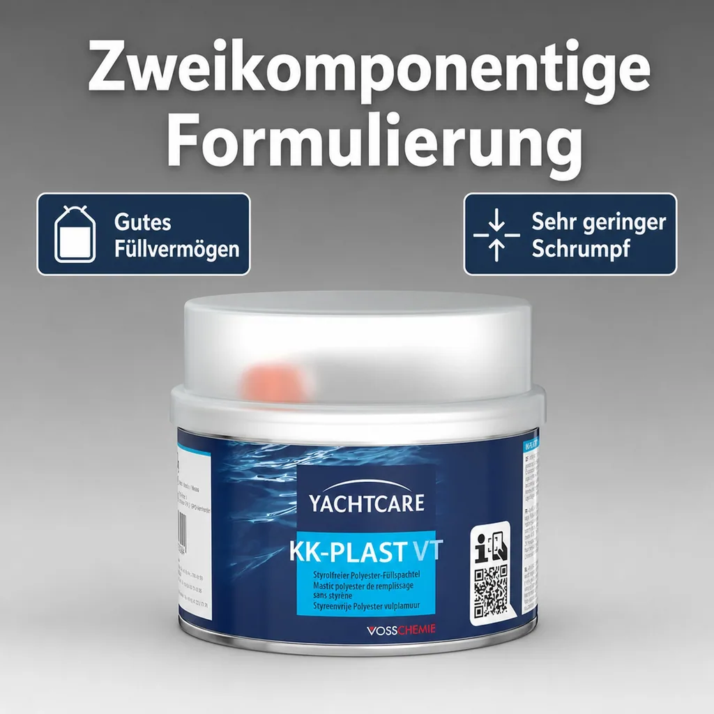 YACHTCARE KK-Plast VT Füllspachtel Polyesterspachtel grau 500 g