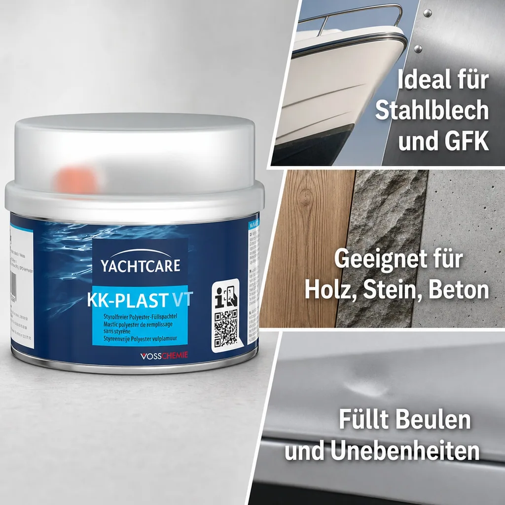YACHTCARE KK-Plast VT Füllspachtel Polyesterspachtel grau 1000 g
