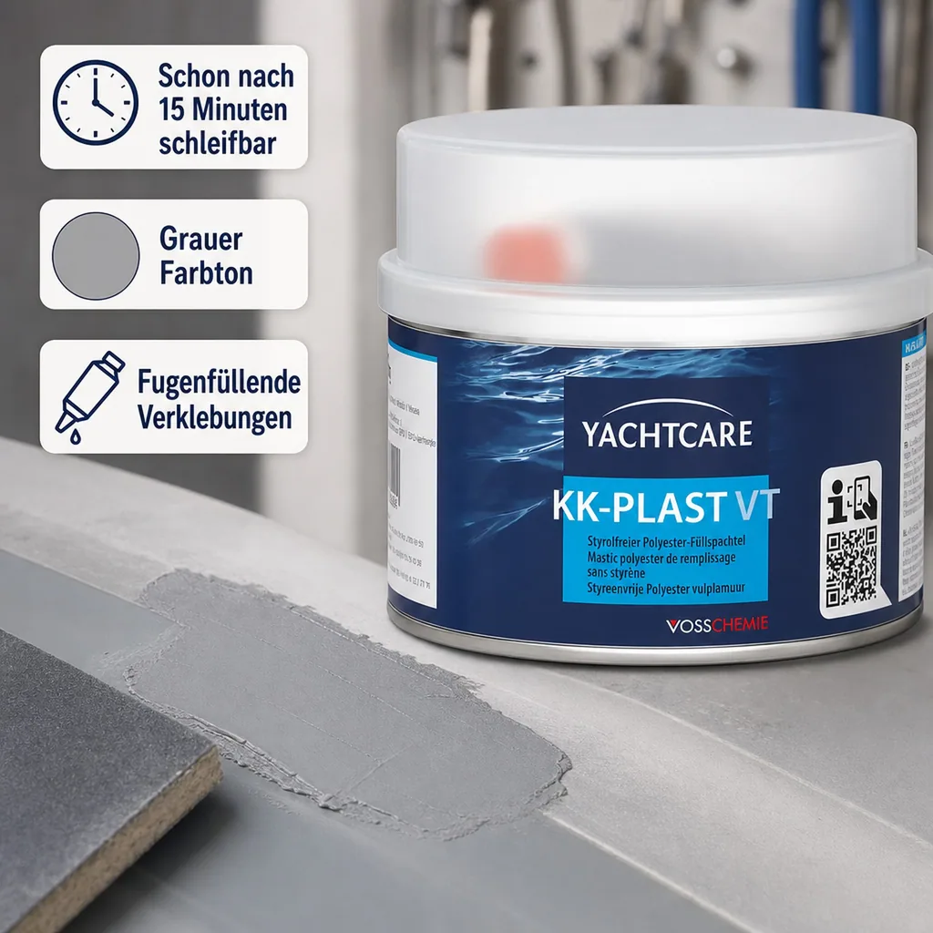 YACHTCARE KK-Plast VT Füllspachtel Polyesterspachtel grau 1000 g