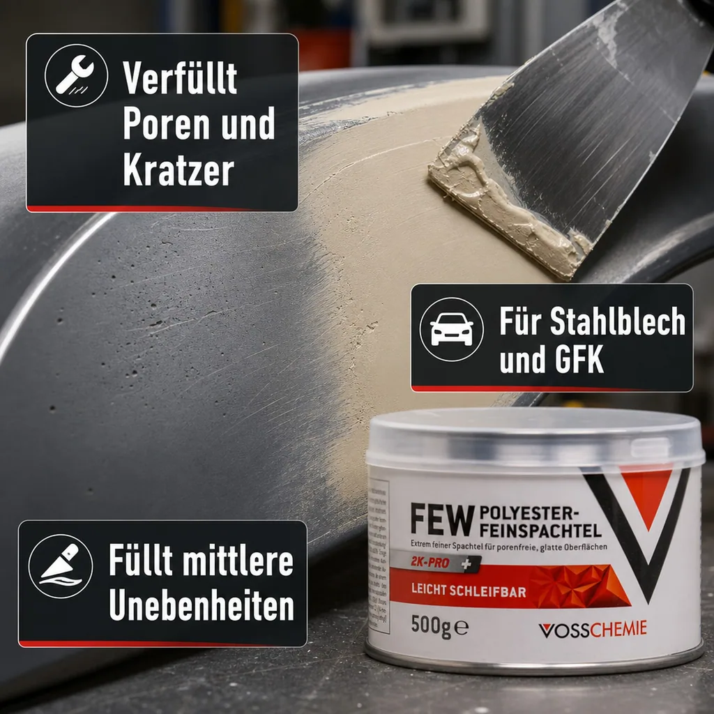 VOSSCHEMIE Few Feinspachtel 2-K Polyesterspachtelmasse 500 g