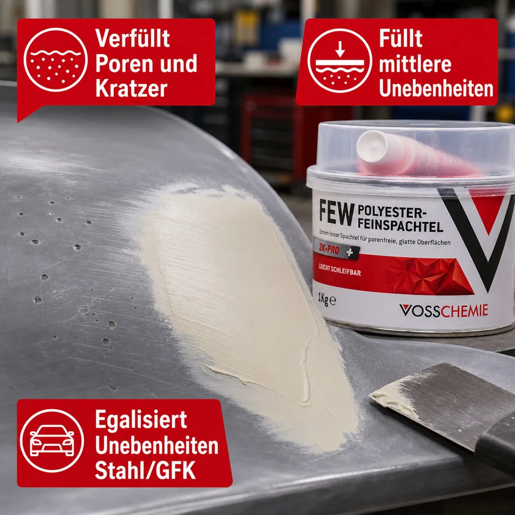 VOSSCHEMIE Few Feinspachtel 2-K Polyesterspachtelmasse 1 kg