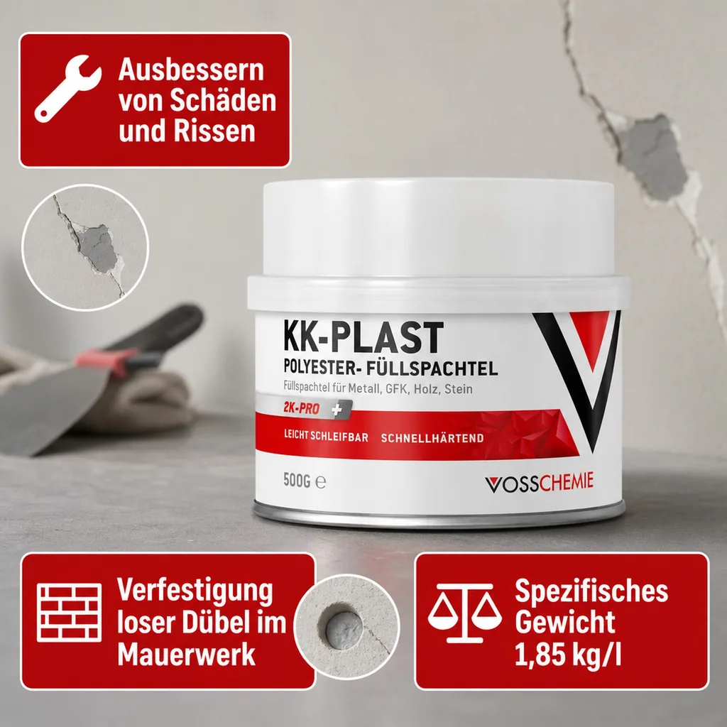 VOSSCHEMIE KK-Plast 2-K Polyesterspachtelmasse 500 g