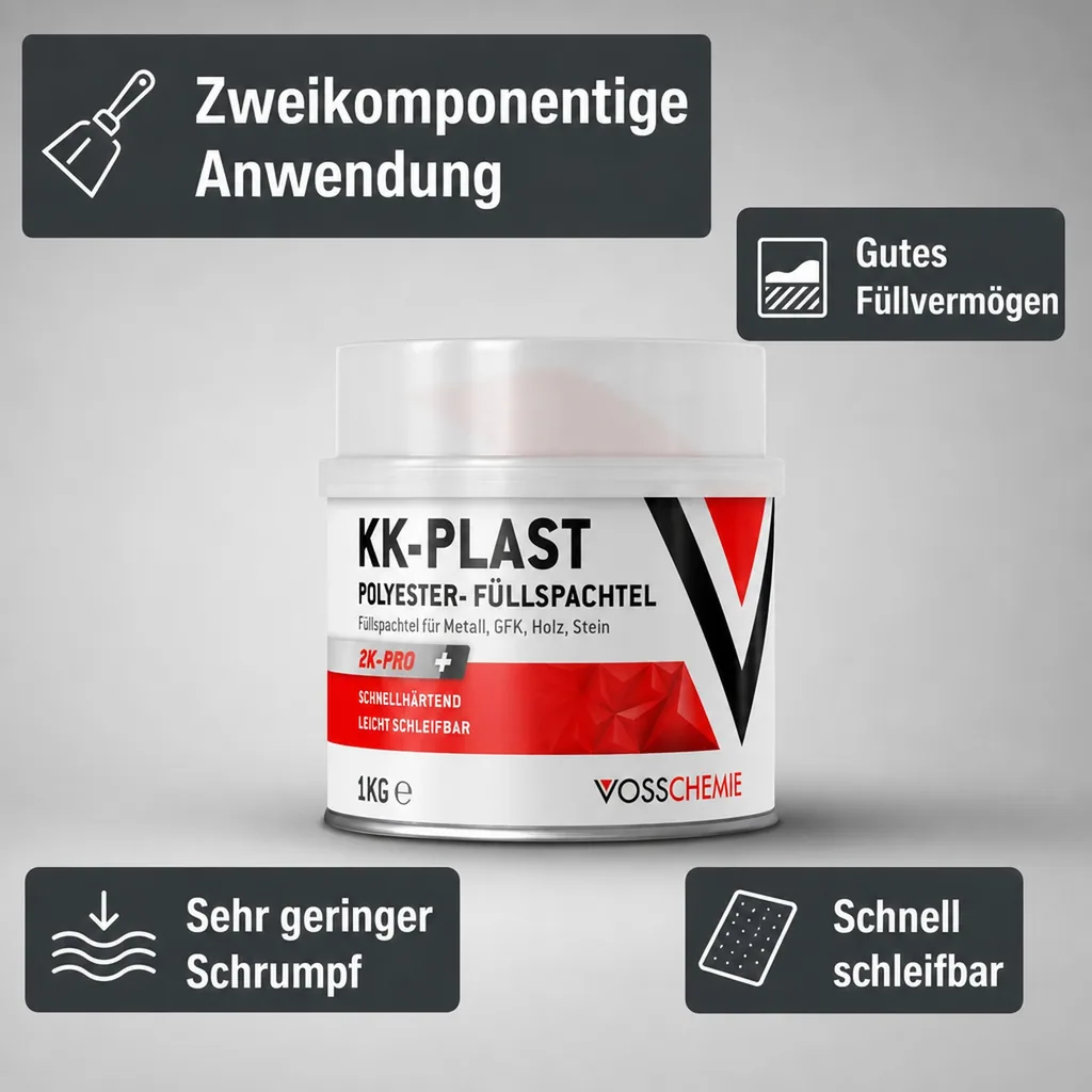 VOSSCHEMIE KK-Plast 2-K Polyesterspachtelmasse 1 kg