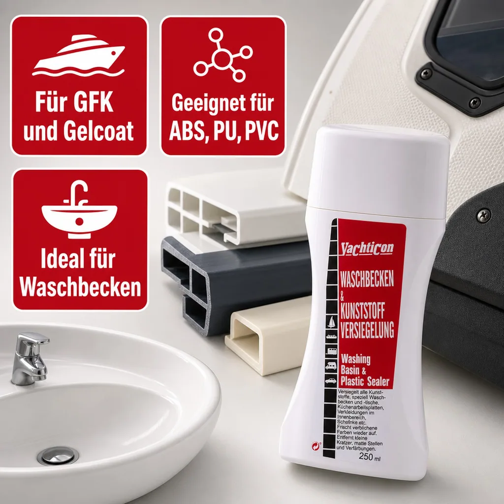 YACHTICON Waschbecken & Kunststoff Versiegelung 250 ml