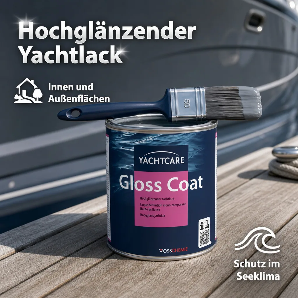 YACHTCARE Gloss Coat 750 ml grau hochglänzender Yachtlack