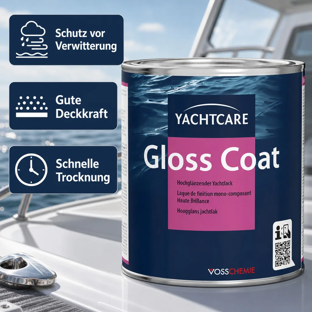 YACHTCARE Gloss Coat 750 ml grau hochglänzender Yachtlack