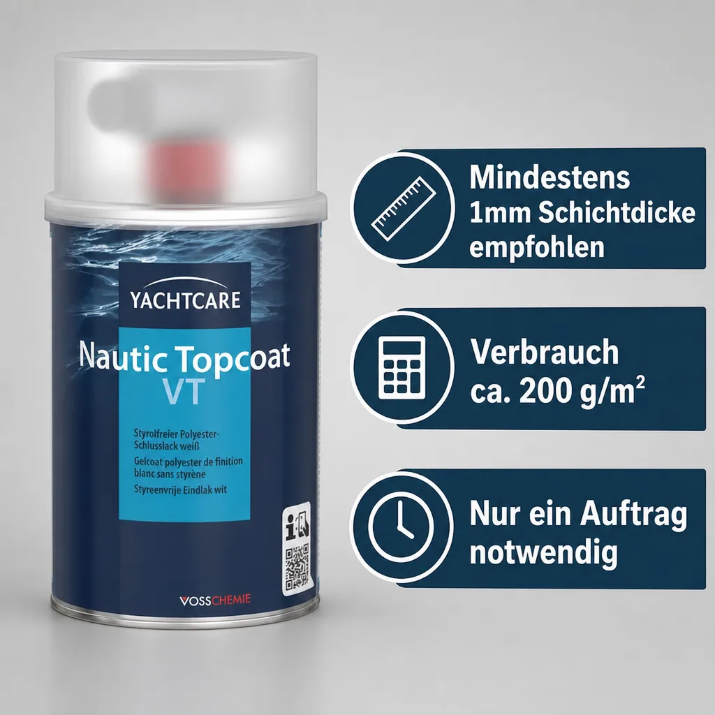 YACHTCARE Nautic Topcoat VT inkl. Härter 1000 g - Schlusslack weiß