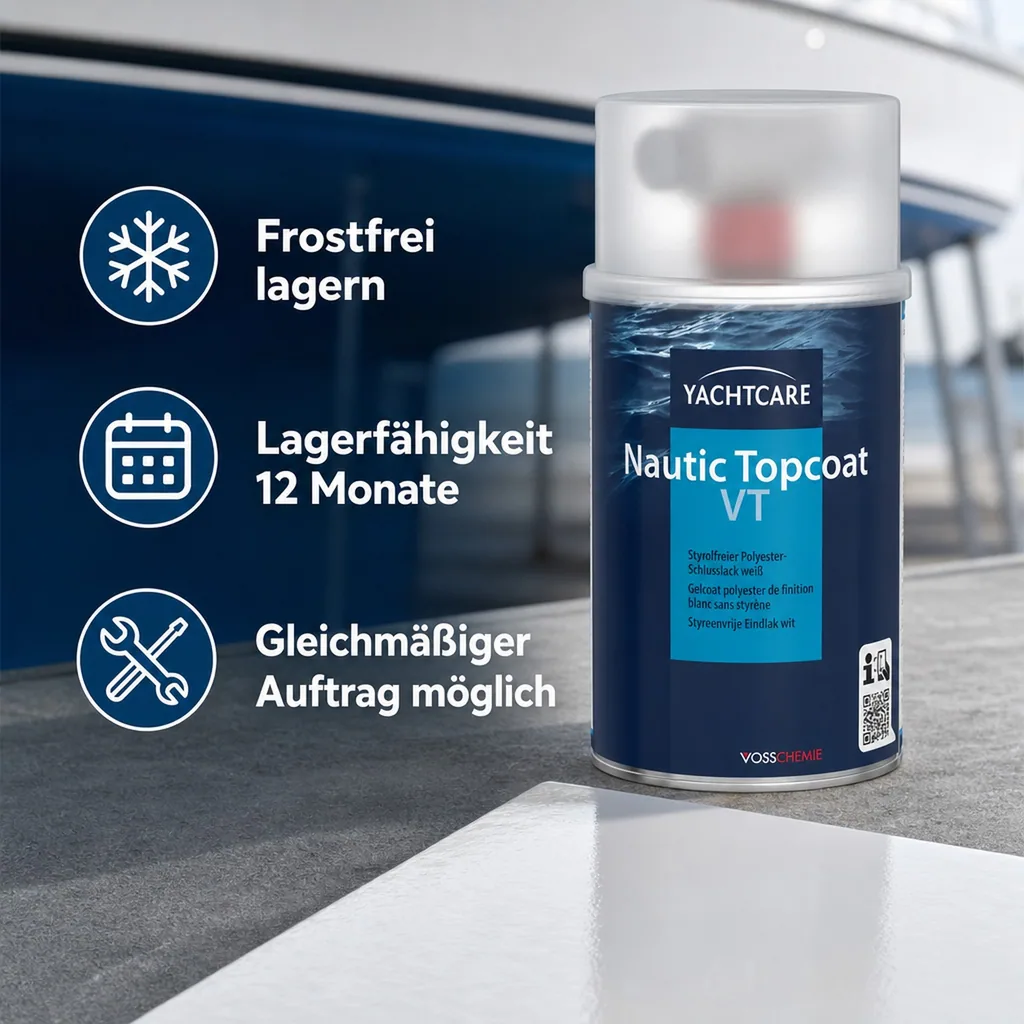 YACHTCARE Nautic Topcoat VT inkl. Härter 1000 g - Schlusslack weiß