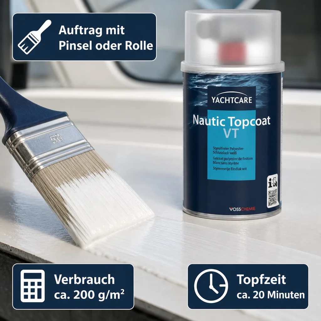 YACHTCARE Nautic Topcoat VT inkl. Härter 500 g - Schlusslack weiß