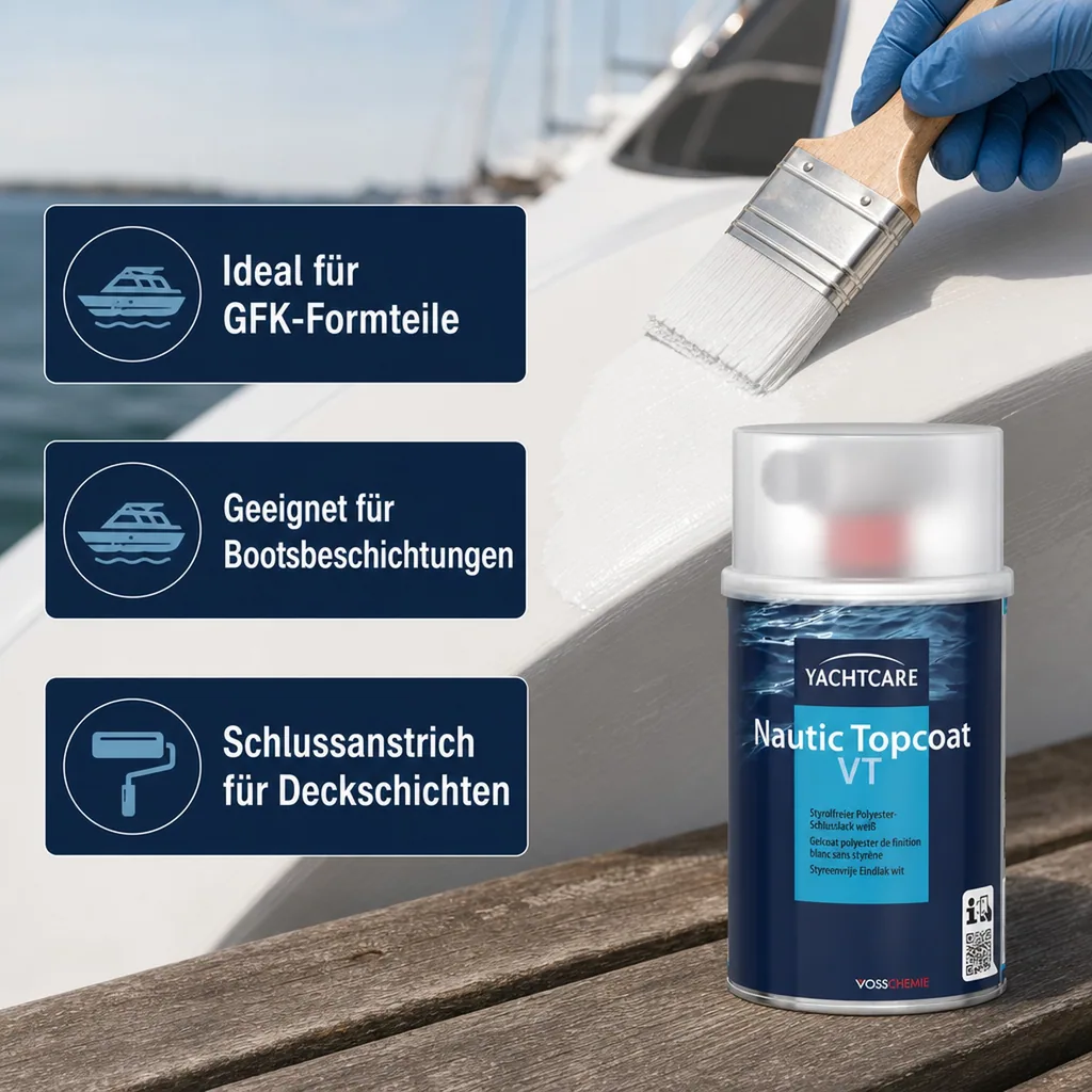 YACHTCARE Nautic Topcoat VT inkl. Härter 500 g - Schlusslack weiß