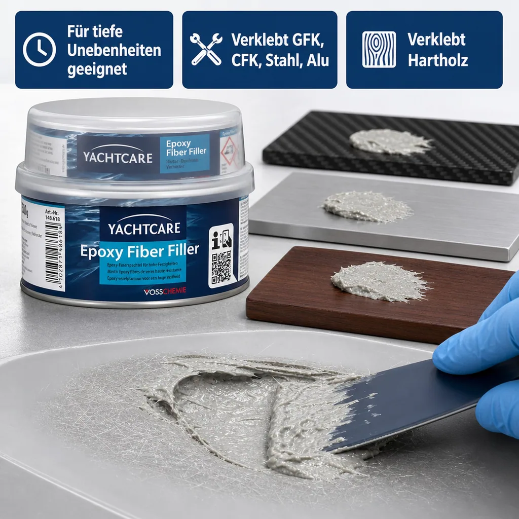 YACHTCARE Epoxy Fiber Filler 500 g faserverstärkter Expoxyspachtel