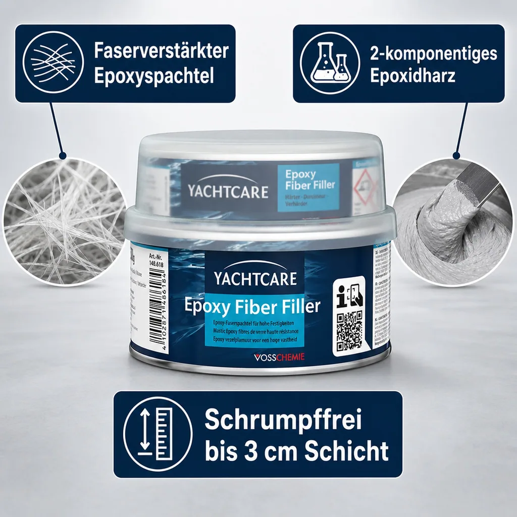YACHTCARE Epoxy Fiber Filler 500 g faserverstärkter Expoxyspachtel