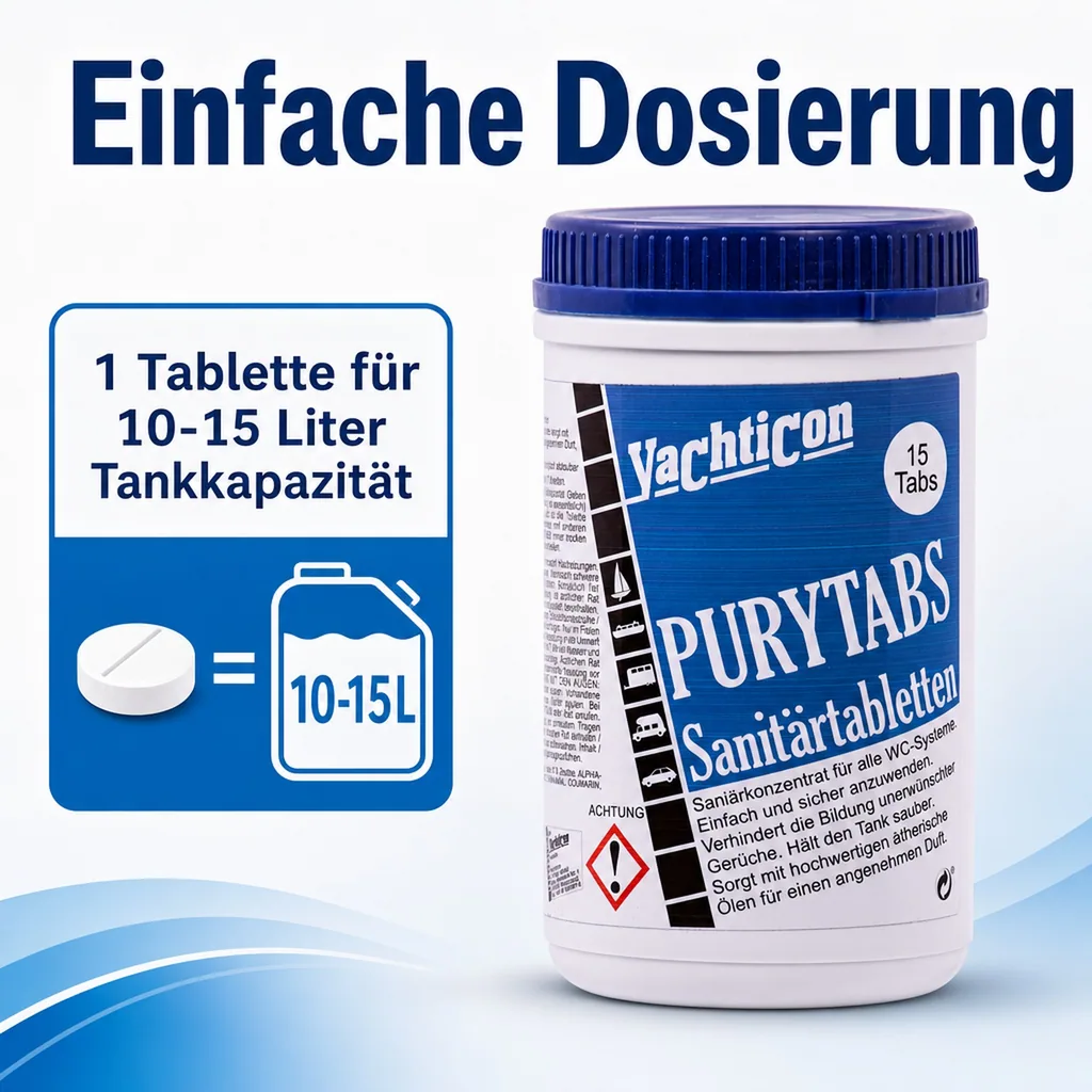YACHTICON Pury Tabs Sanitärtabletten 15 Tabletten á 25g