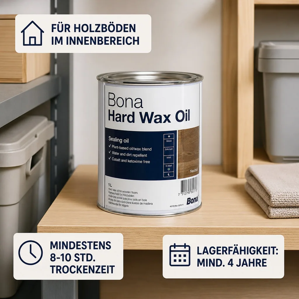 BONA Hardwax Oil extramatt 1 Liter für Holzböden im Innenbereich