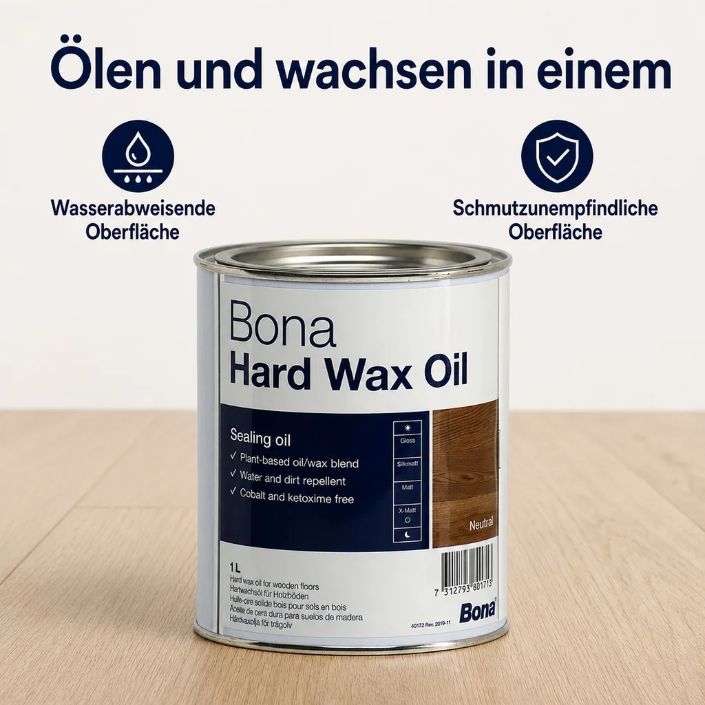 BONA Hardwax Oil extramatt 1 Liter für Holzböden im Innenbereich