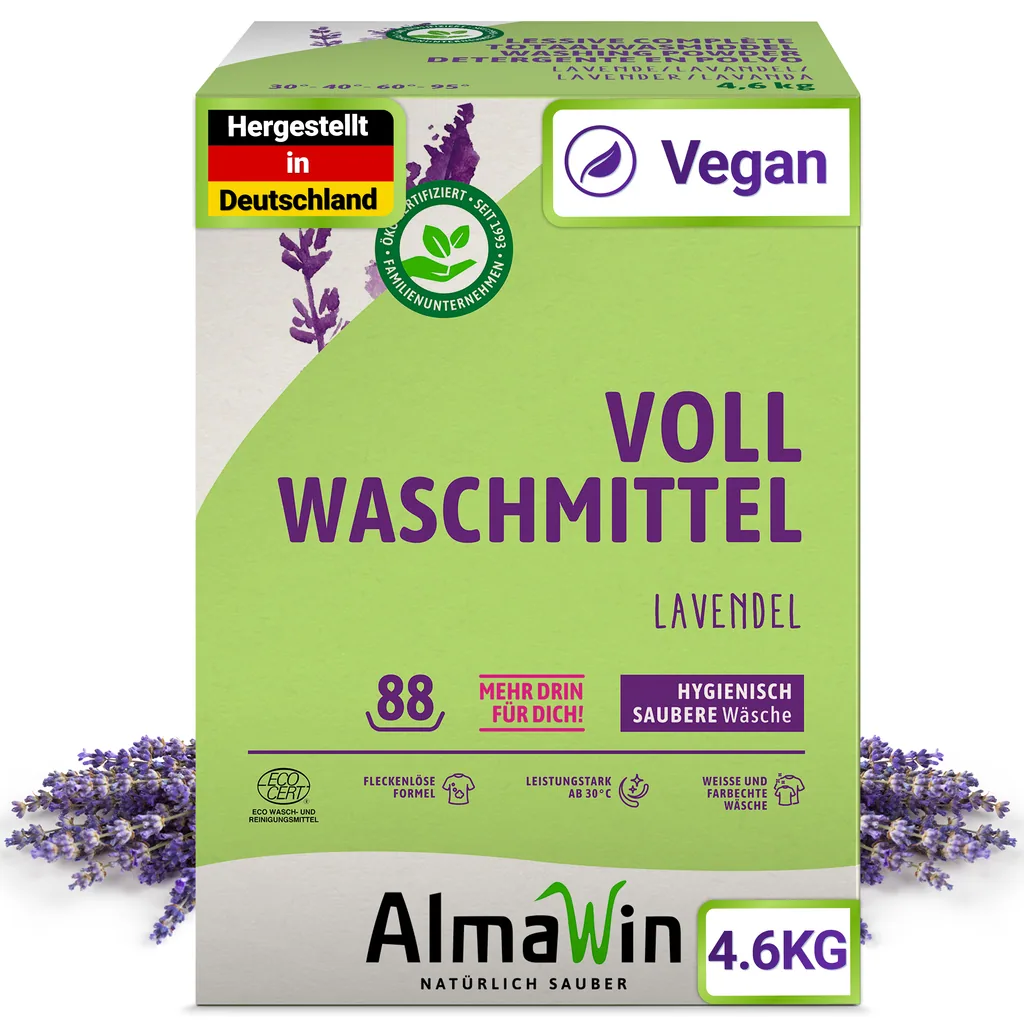 ALMAWIN Vollwaschmittel 4,6 kg 82 Waschgänge