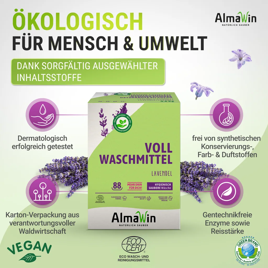 ALMAWIN Vollwaschmittel 4,6 kg 82 Waschgänge
