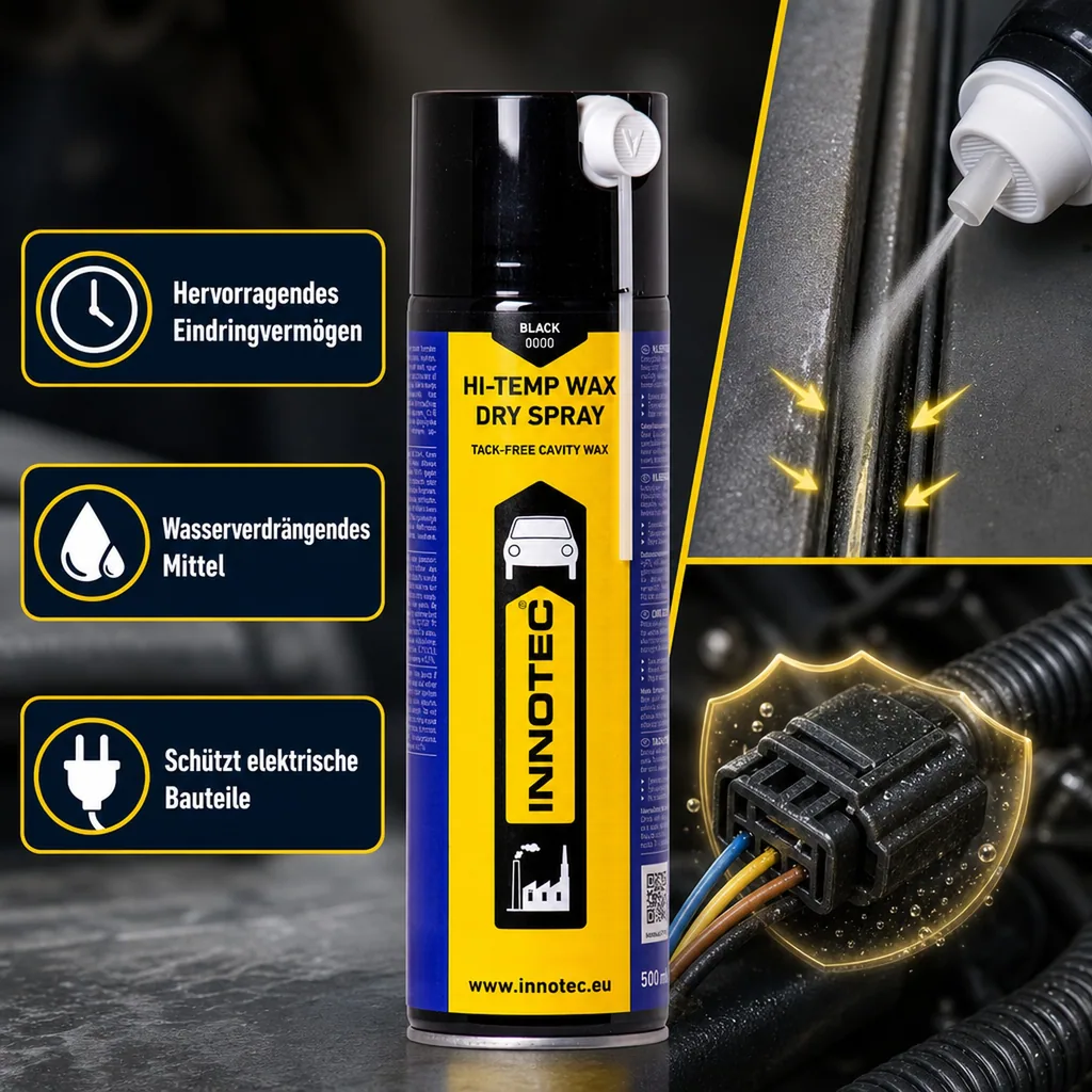 INNOTEC Hi Temp Wax Dry Sprühdose 500 ml schwarz