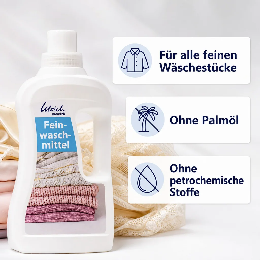 ULRICH natürlich Feinwaschmittel 1 Liter NCP-vegan zertifiziert