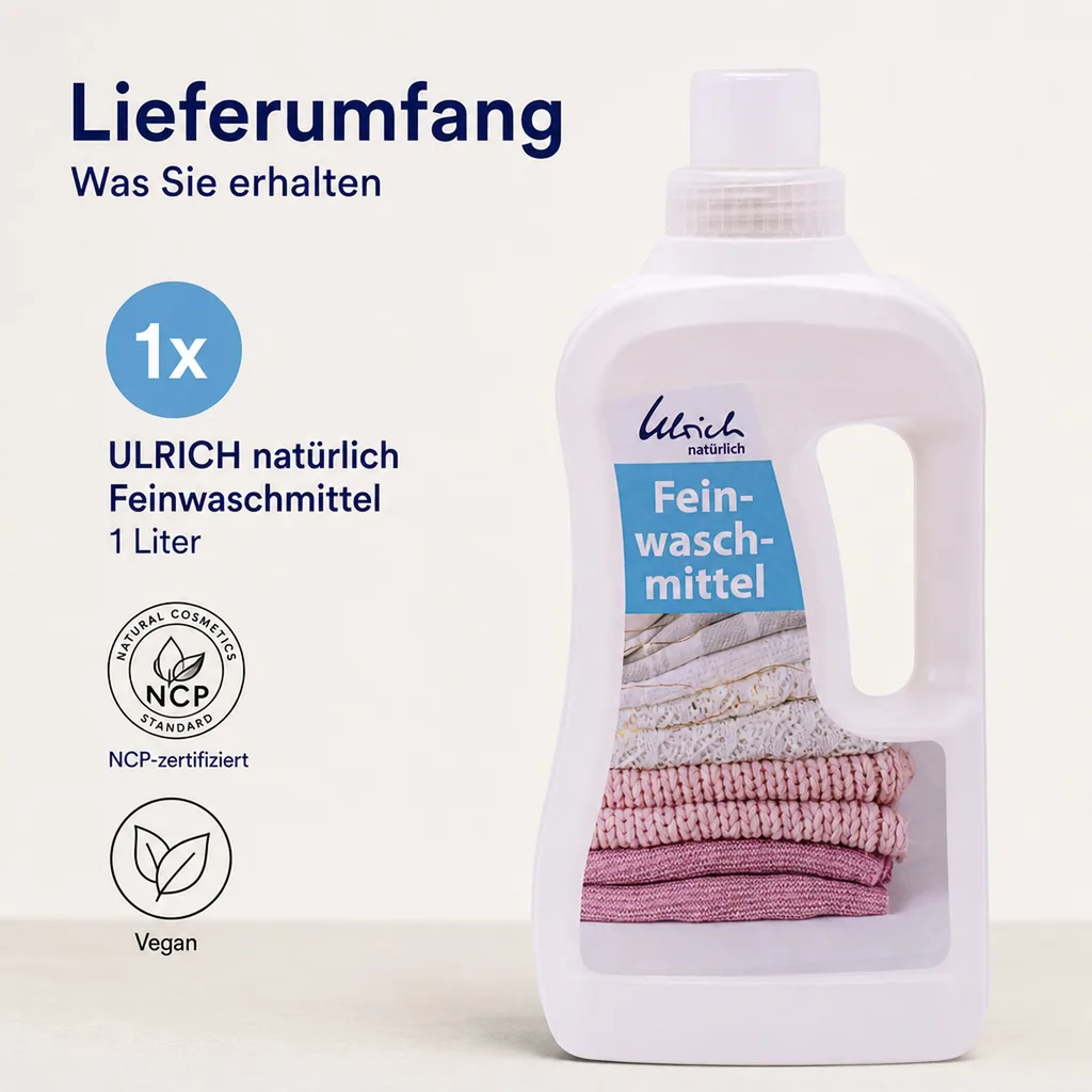 ULRICH natürlich Feinwaschmittel 1 Liter NCP-vegan zertifiziert