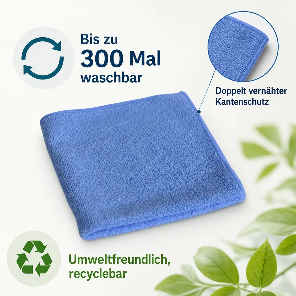 HOTREGA Mikrofasertuch 40 x 40 cm blau extra starke Qualität 20 Stück Packung
