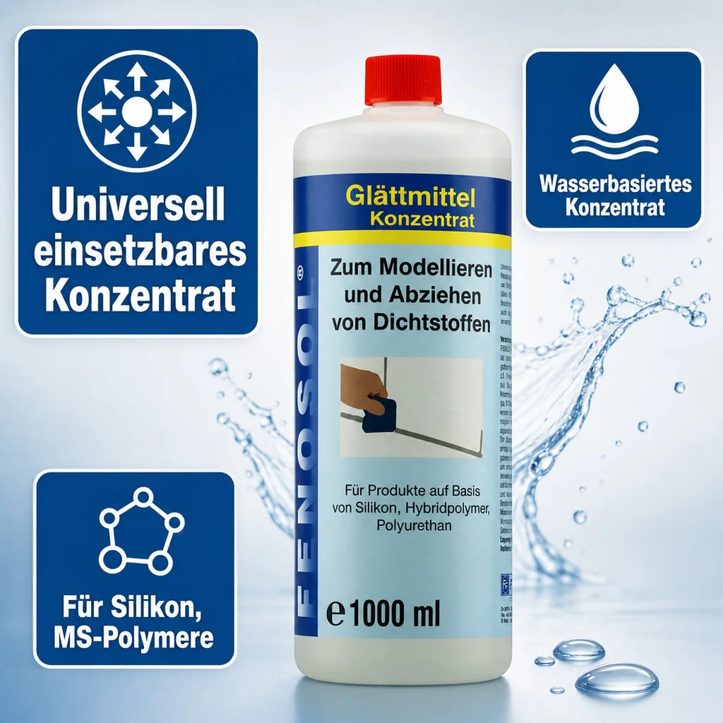 FENOPLAST Fenosol Glättmittel 1000 ml Konzentrat zum Modellieren von Dichtstoffen