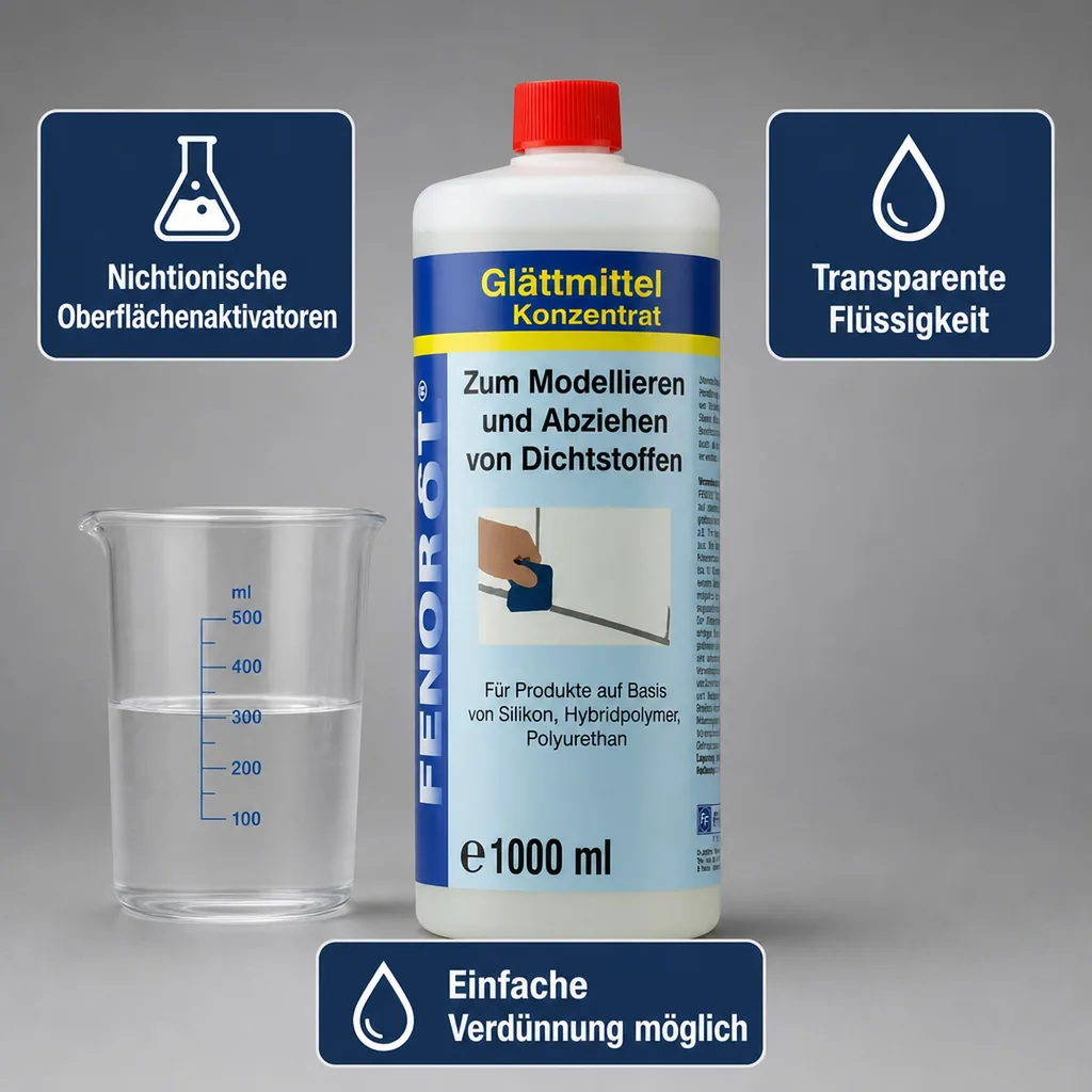 FENOPLAST Fenosol Glättmittel 1000 ml Konzentrat zum Modellieren von Dichtstoffen